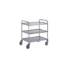 Chariot de service inox 3 plateaux 109,5 x 69,5 x 96 cm