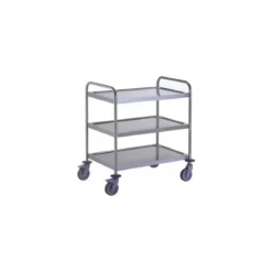 Chariot de service inox 3 plateaux 109,5 x 69,5 x 96 cm