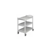 Chariot de service 3 plateaux gris