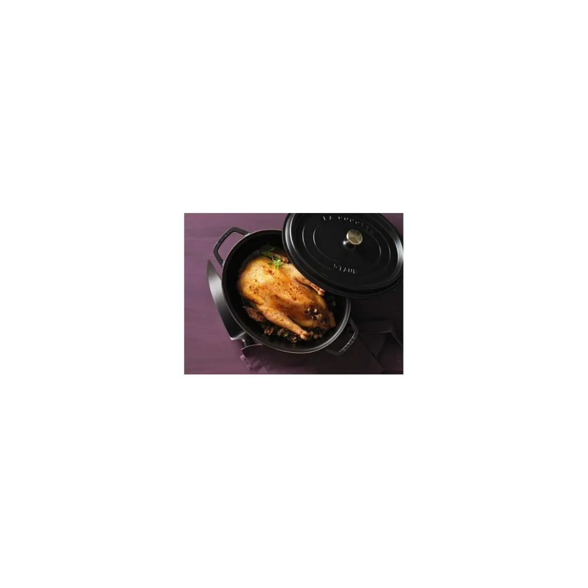 Cocotte fonte ovale noire Staub ø 33 cm