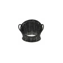 Corbeille van noire avec fond grille inox ø 28 x 24 cm