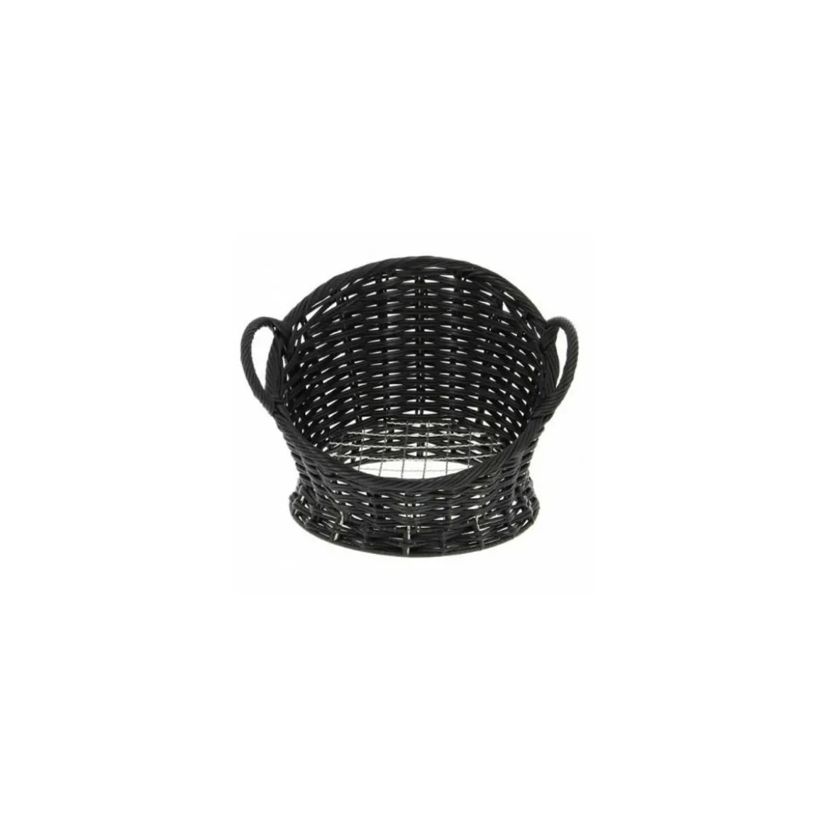 Corbeille van noire avec fond grille inox ø 28 x 24 cm