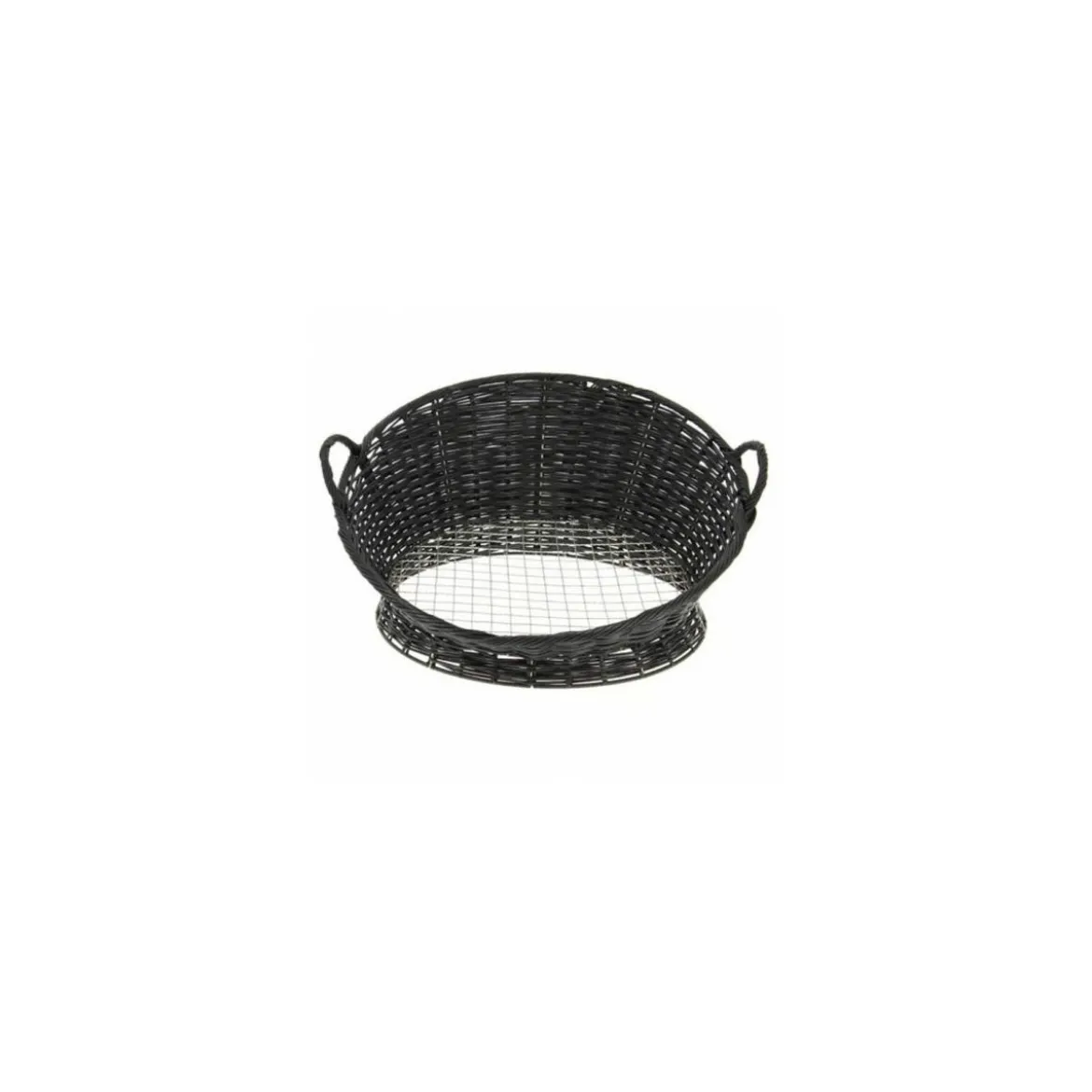 Corbeille van noire avec fond grille inox ø 46 x 26 cm