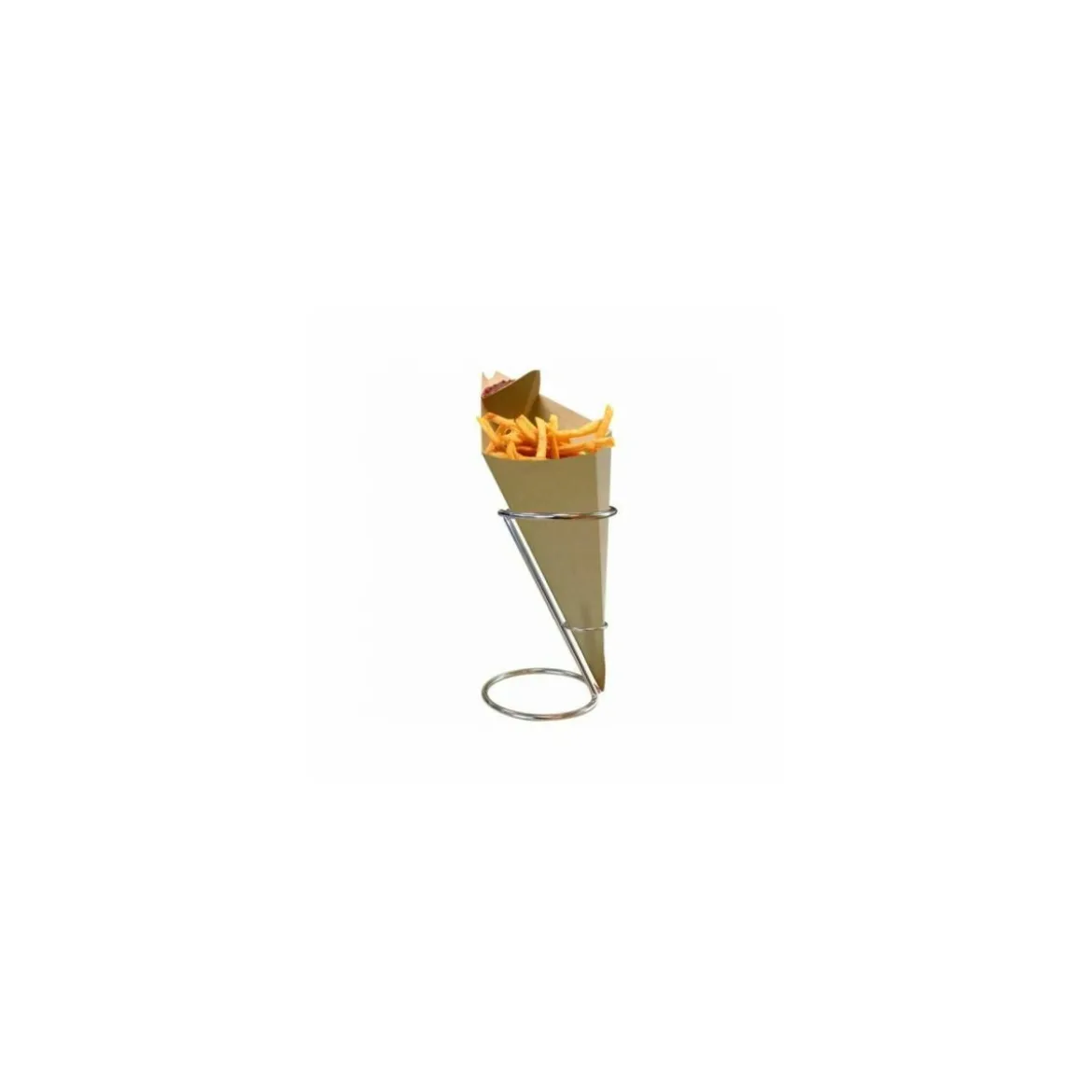 Cornet à frites kraft avec languette pour sauce 100 ml - par 200