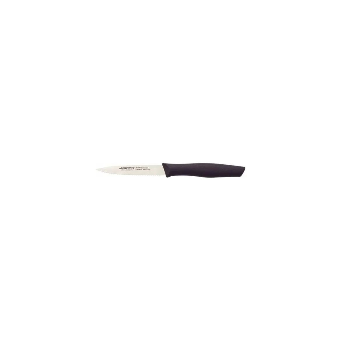 Couteau d'office souple cranté Arcos noir 10 cm