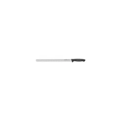 Couteau à jambon manche surmoulé noir lame alvéolée inox Fischer 33 cm