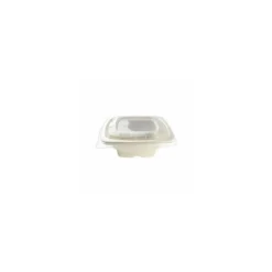 Couvercle carré PP pour saladiers bagasse 750 ml et 1000 ml - par 100