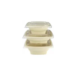 Couvercle carré PP pour saladiers bagasse 500 ml - par 300