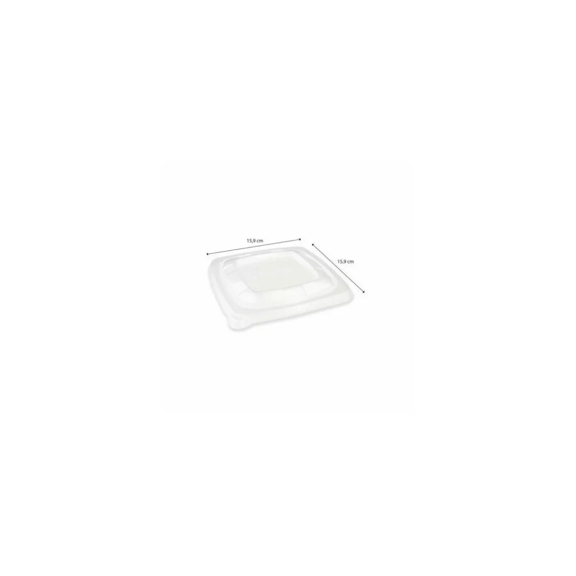 Couvercle carré PP pour saladiers bagasse 500 ml - par 300