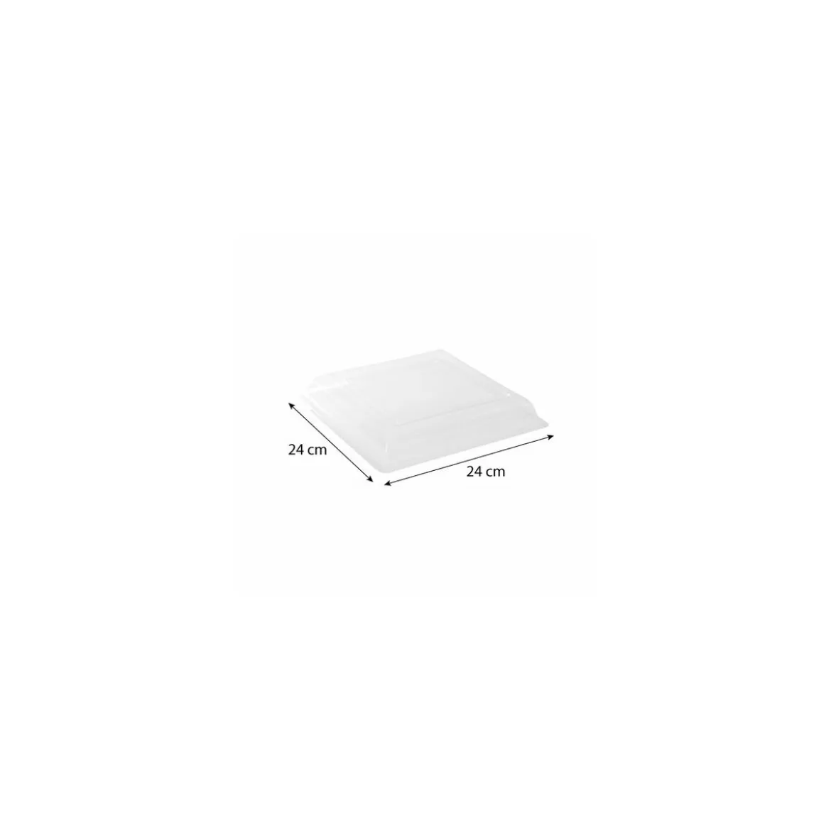 Couvercle PET pour assiette carrée réutilisable 24 cm - par 48