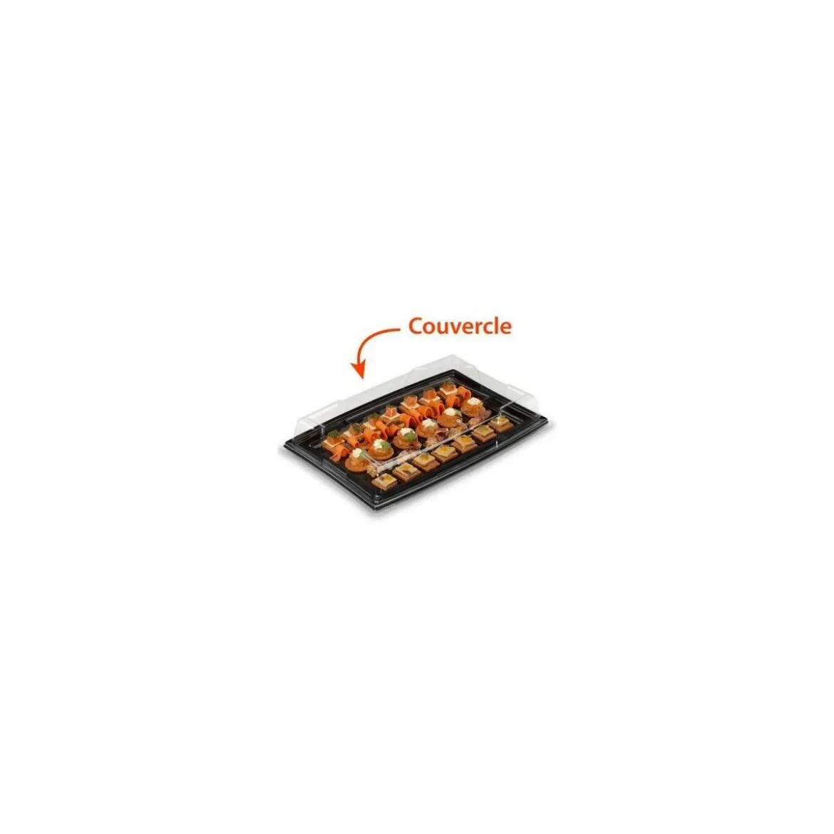Couvercle PET pour plateau 46 x 30,5 cm - par 5