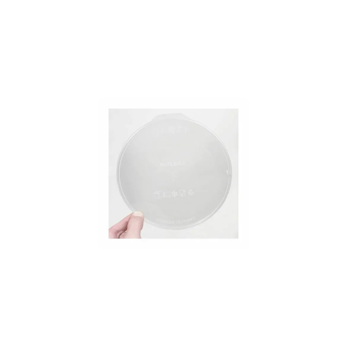 Couvercle plastique transparent pour boîte ronde plastique noire 750 ml - par 250