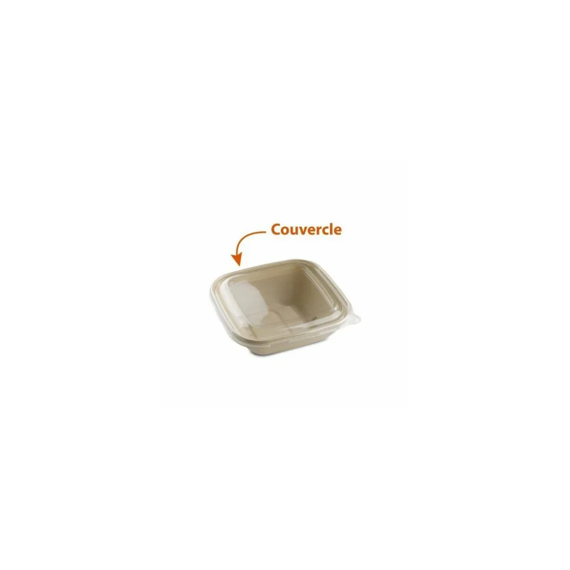 Couvercle pour saladier carré biodégradable 750 ml - par 50