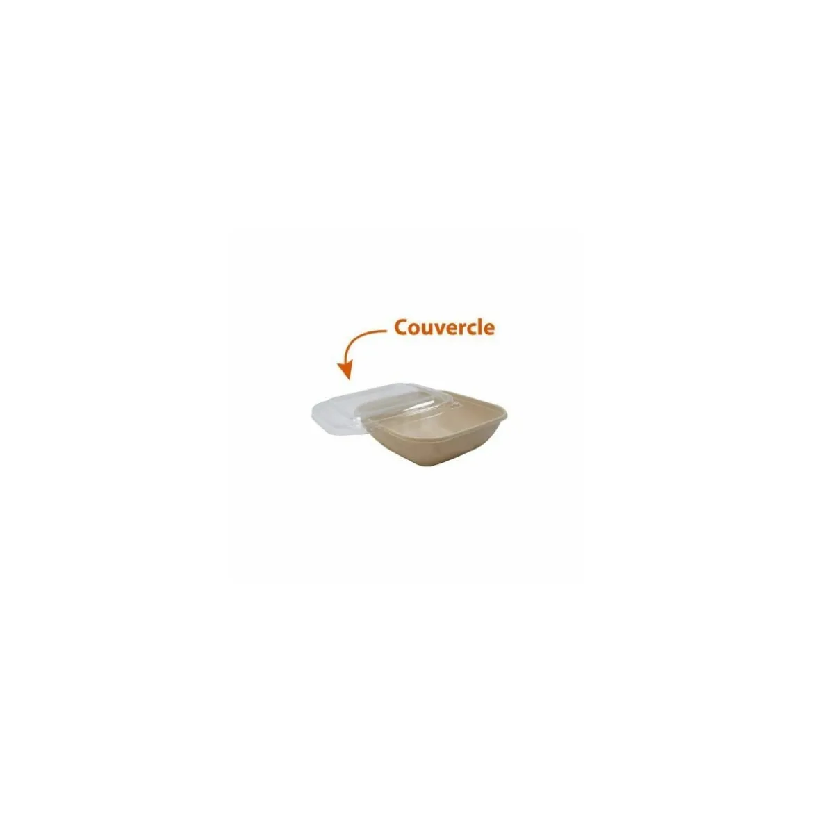 Couvercle pour saladier carré biodégradable 750 ml - par 50