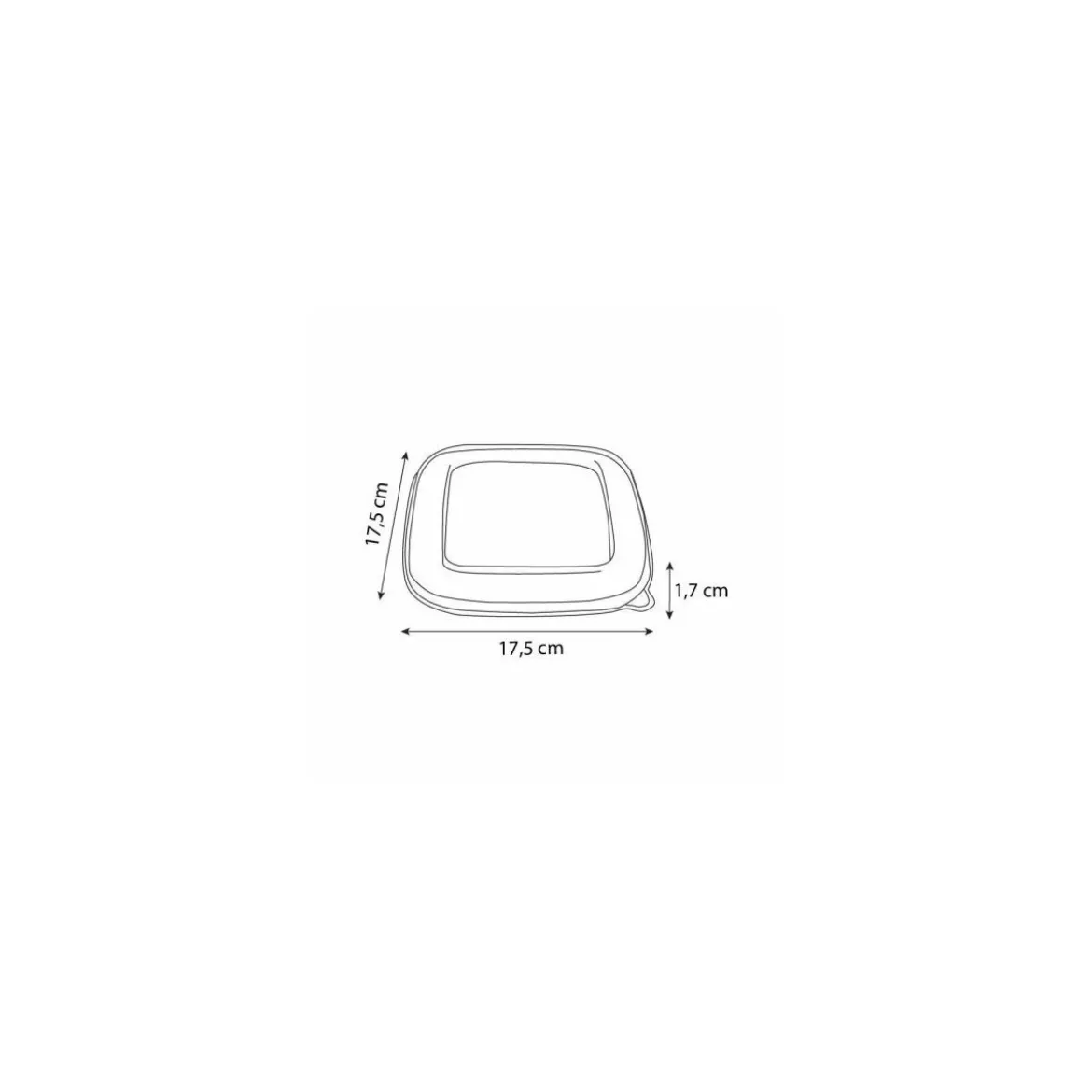 Couvercle pour saladier carré biodégradable 750 ml - par 50