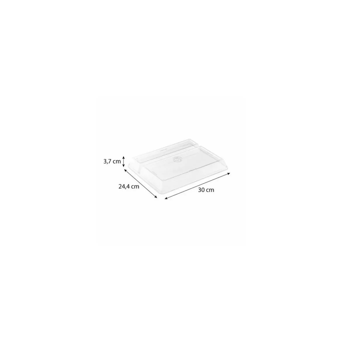 Couvercle transparent PLA pour plateau repas bagasse 30 x 24 cm - par 50