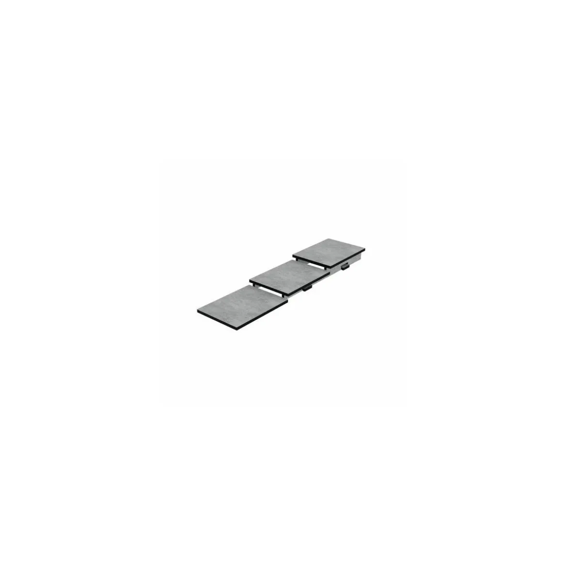 Escalier de présentation 3 niveaux HPL gris 24 x 84 x 10 cm