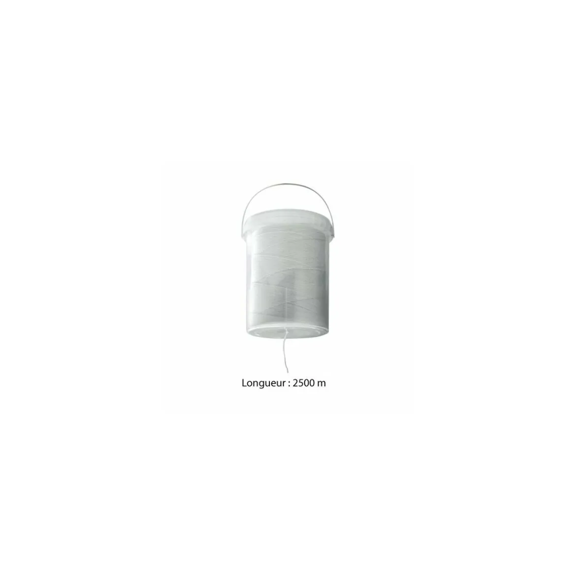 Ficelle de boucher blanche avec seau plastique à dévidage central - par 1 kg