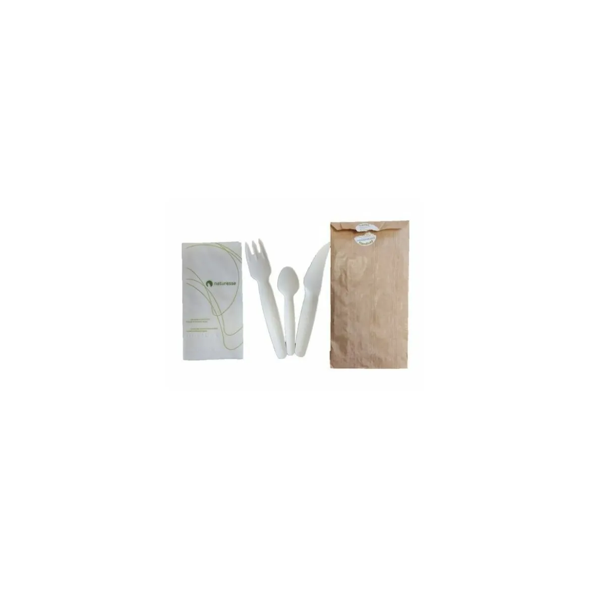 Kit de couvert en papier 4 en 1 - par 250