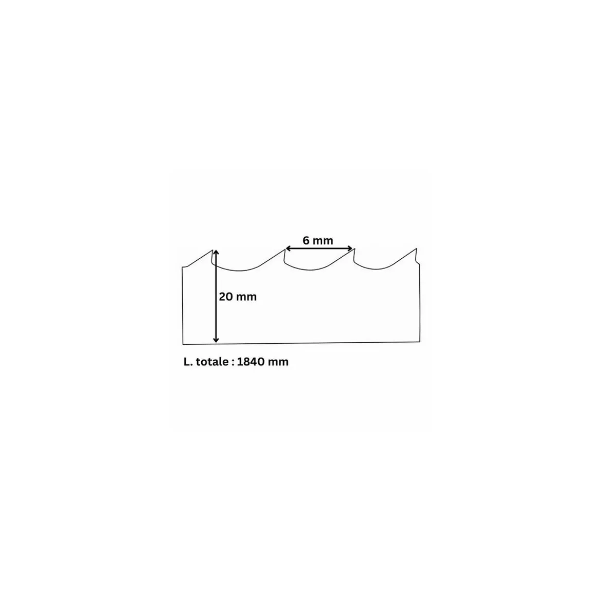 Lame de scie à os 20 x 1840 mm denture 6 mm - par 5