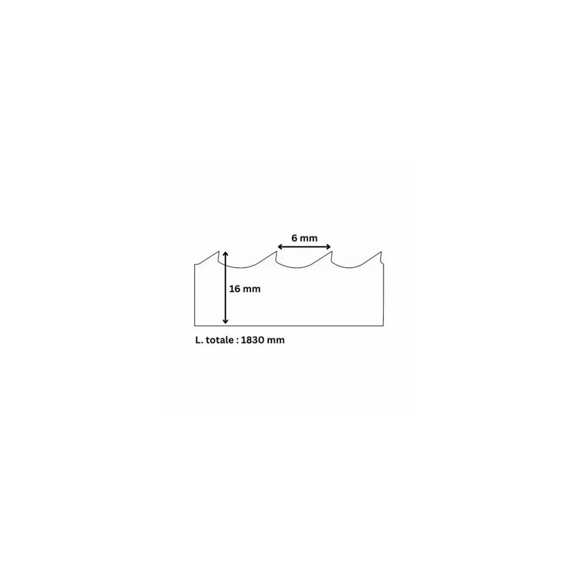 Lame de scie à os 16 x 1830 mm denture 6 mm - par 5