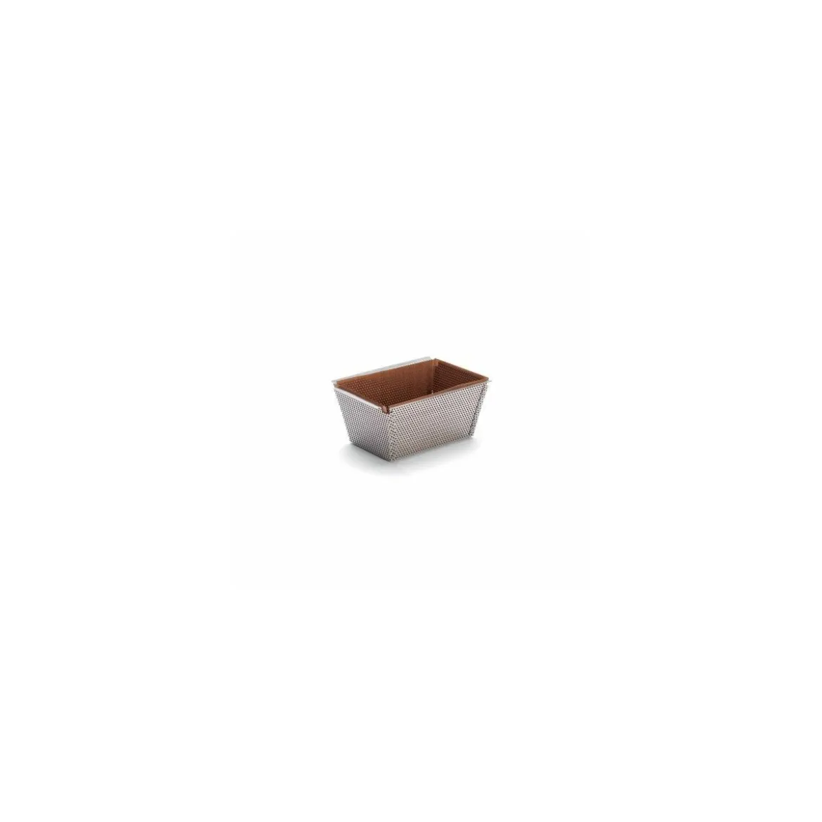 Moule à cake inox perforé fond amovible 15 x 10,3 cm