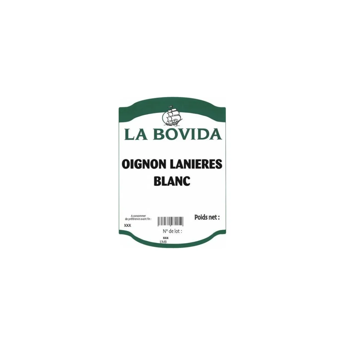 Oignons blancs en lanières - par 1 kg