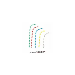 Paille papier flexible assortie Ø 0,6 x 23 cm - par 250
