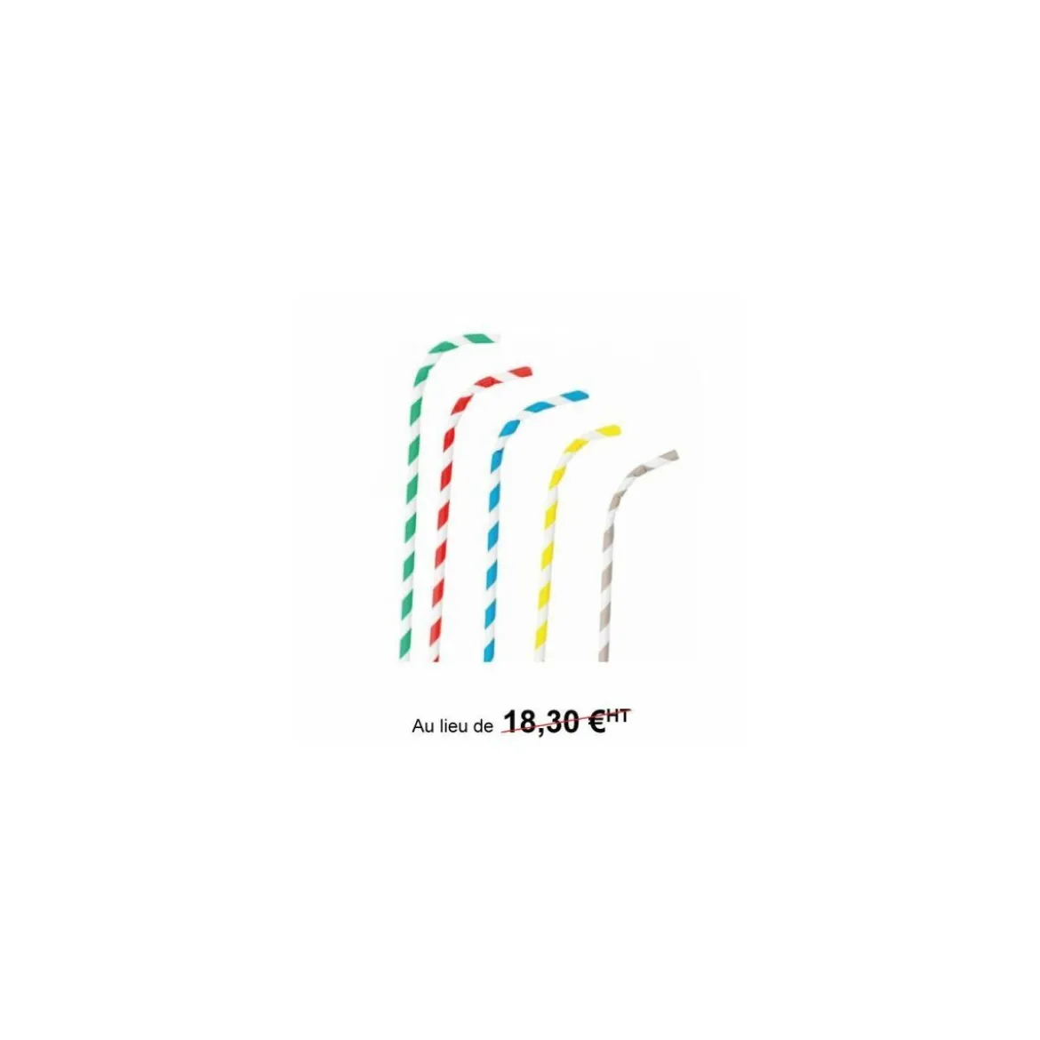Paille papier flexible assortie Ø 0,6 x 23 cm - par 250