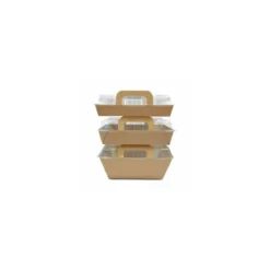 Panier chaud kraft brun ingraissable 850 ml avec couvercle - par 100