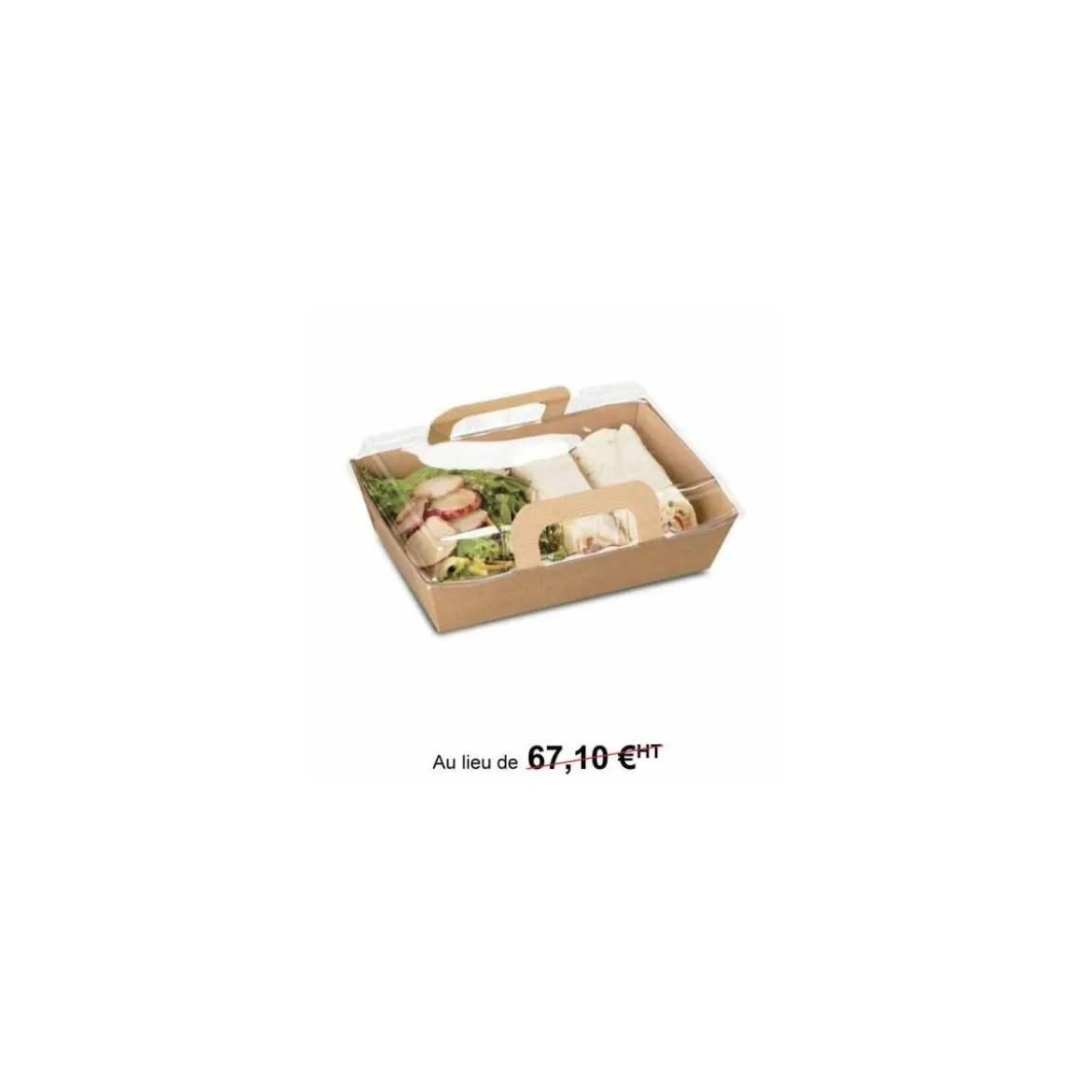 Panier kraft brun 750 ml avec couvercle - par 100