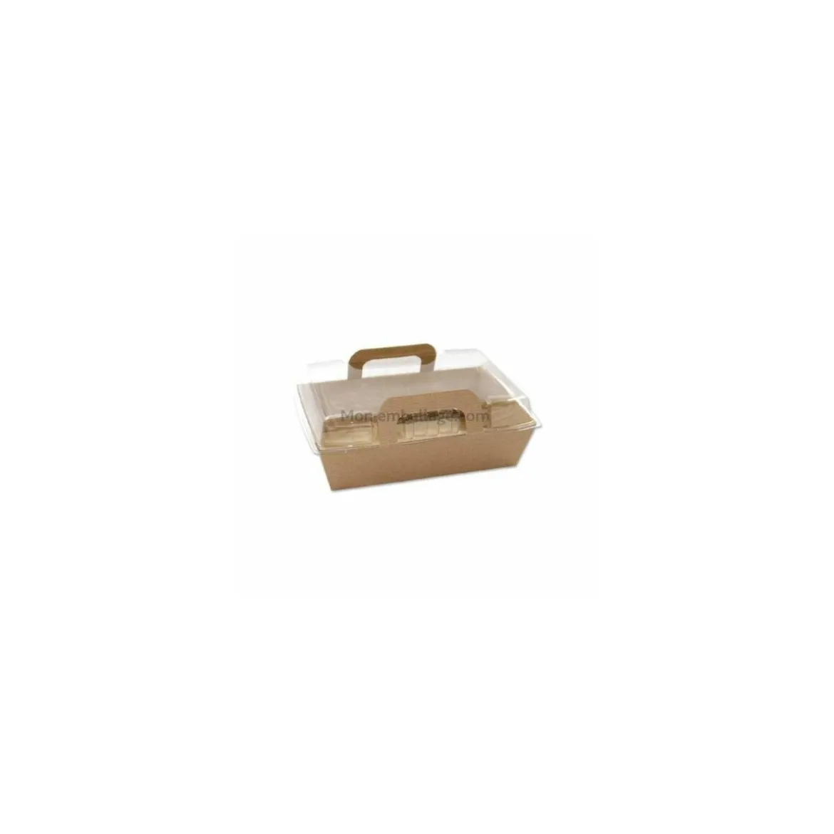 Panier kraft brun 750 ml avec couvercle - par 100