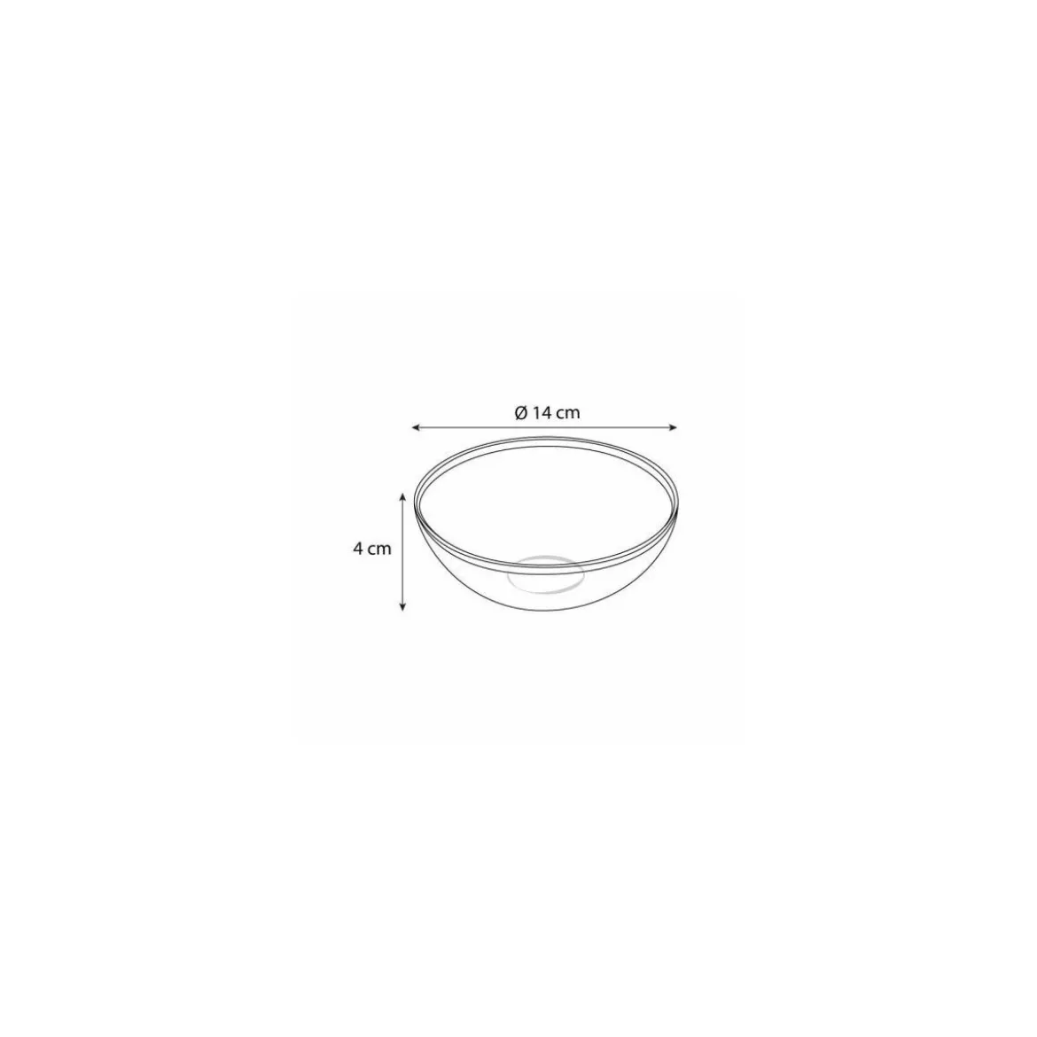 Petit saladier plastique transparent 14 cm avec bord argent - par 8