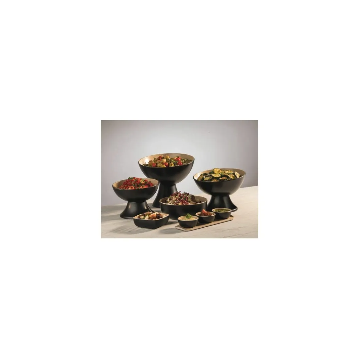 Pied Frida mélamine bois/noir H. 8 cm