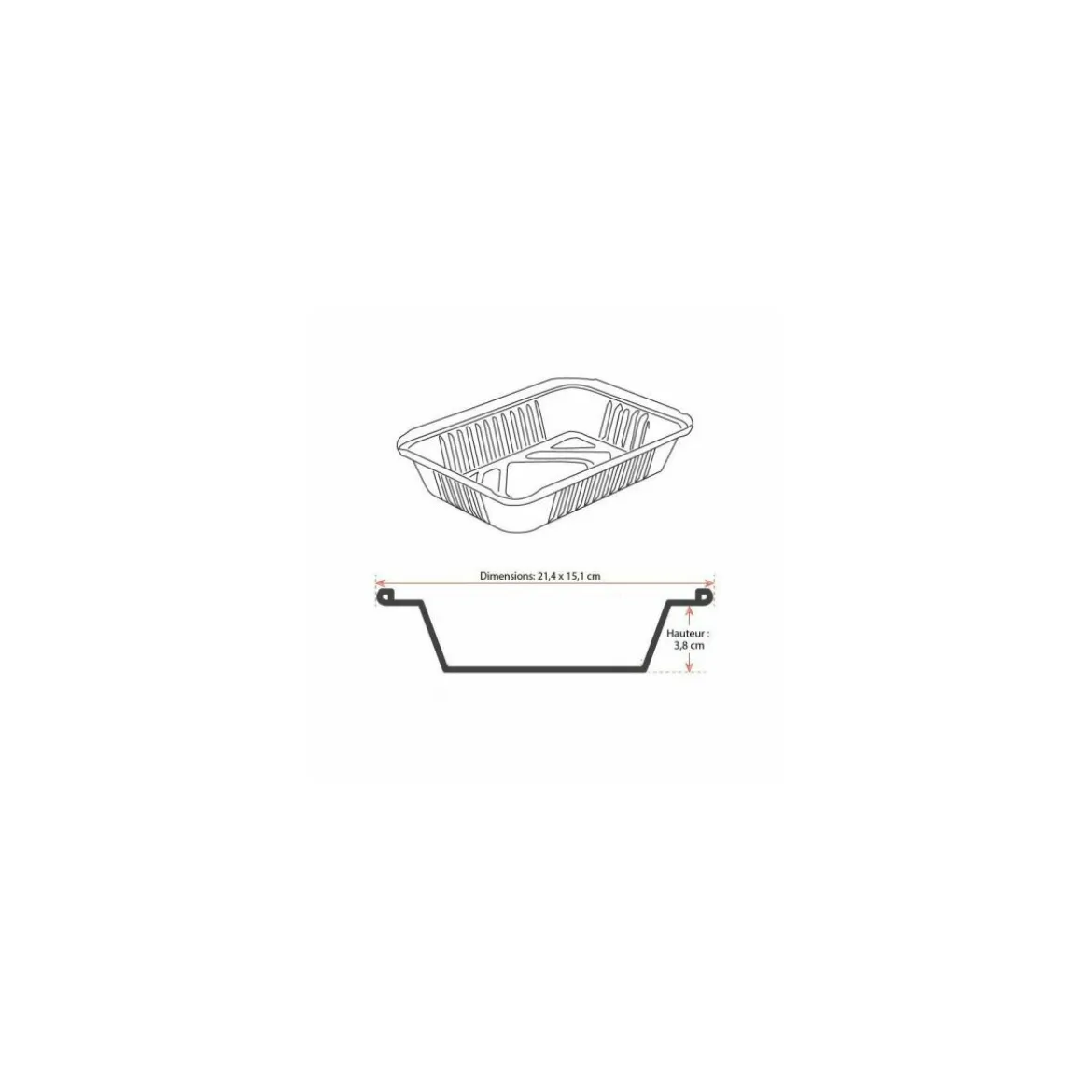 Plat aluminium refermable 930 ml (BO900) - par 100