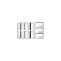 Plat angles coupés inox 42 x 27 x 1,5 cm