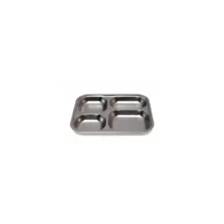 Plateau 4 compartiments inox 25 x 20,5 x 2,5 cm - par 12