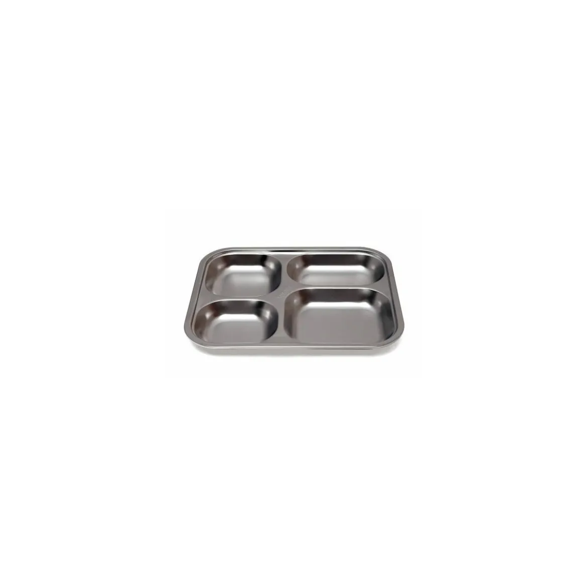 Plateau 4 compartiments inox 25 x 20,5 x 2,5 cm - par 12