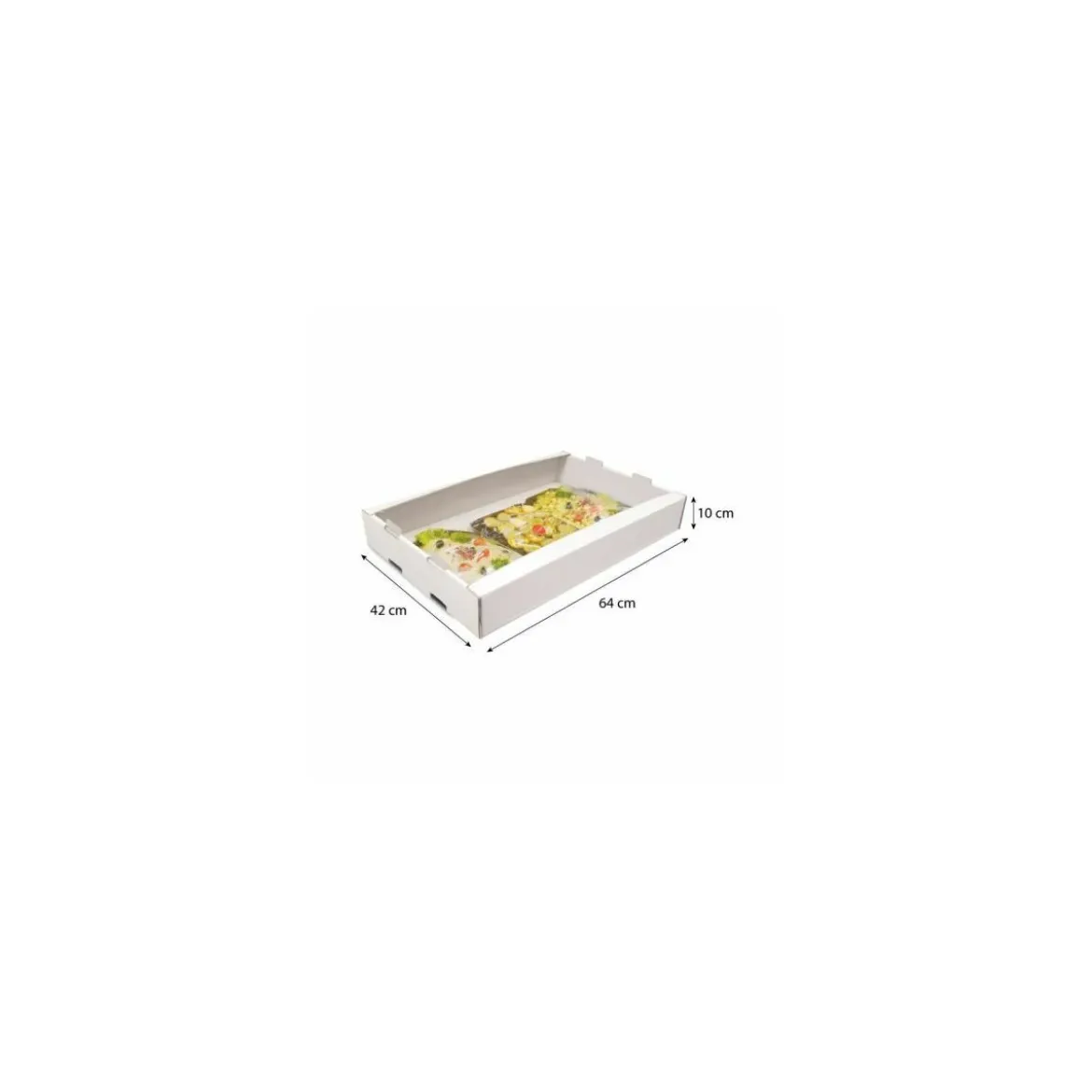 Plateau de transport carton blanc 64 x 42 x 10 cm - par 50