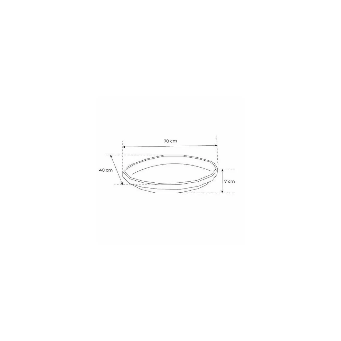 Plateau fruits de mer ovale 70 x 40 cm - par 25