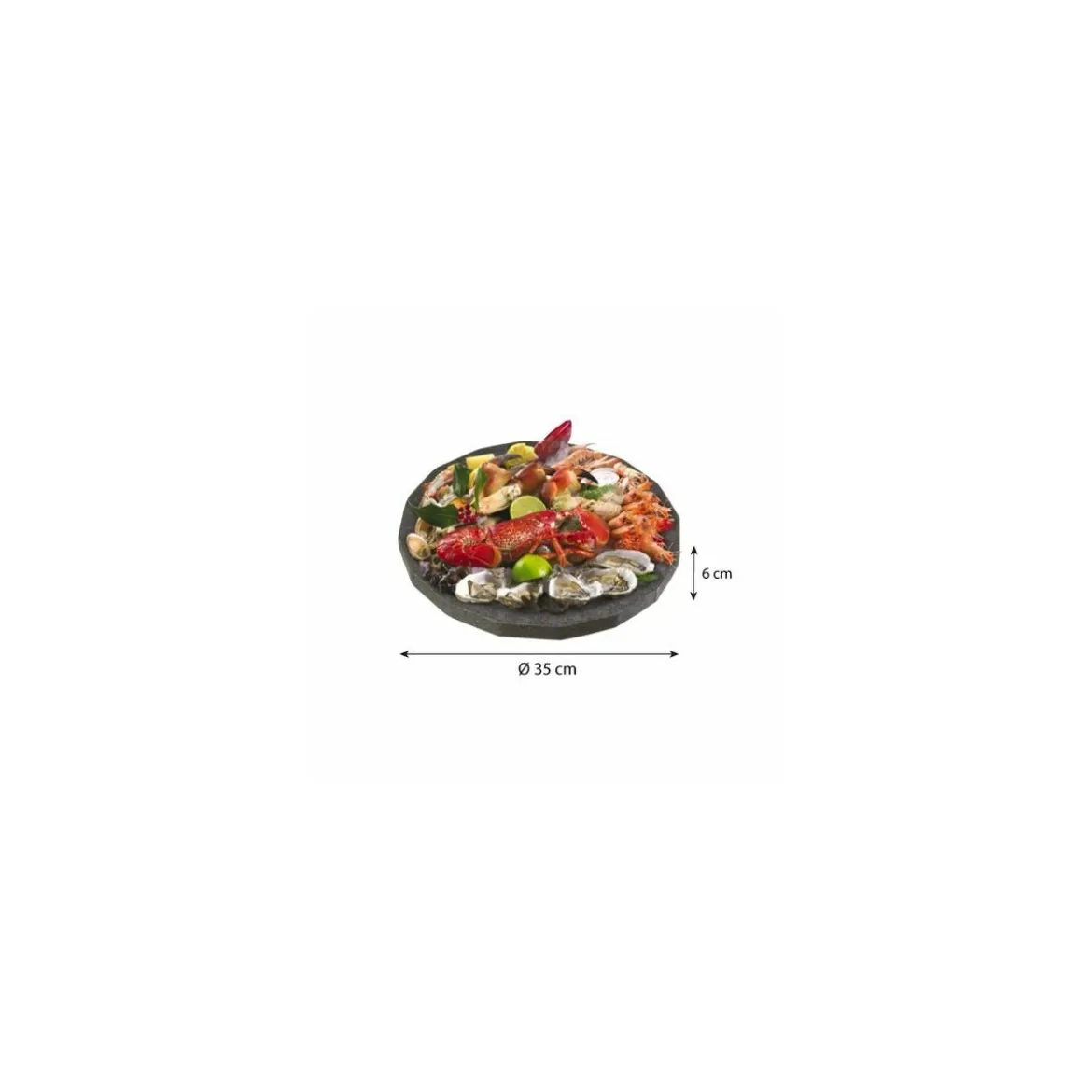 Plateau fruits de mer rond noir ø 35 cm - par 30