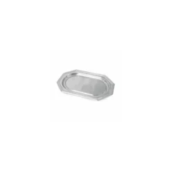 Plateau octogonal PET argenté 46 x 30 cm - par 50