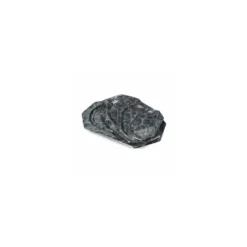 Plateau octogonal PET marbré noir 27 x 19 cm - par 50