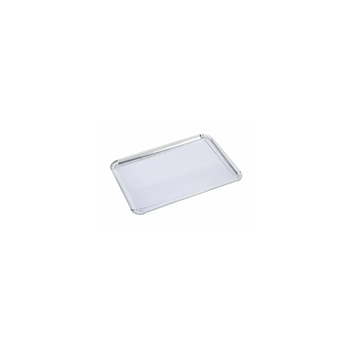 Plateau traiteur carton simple face argent 28 x 42 cm - par 25