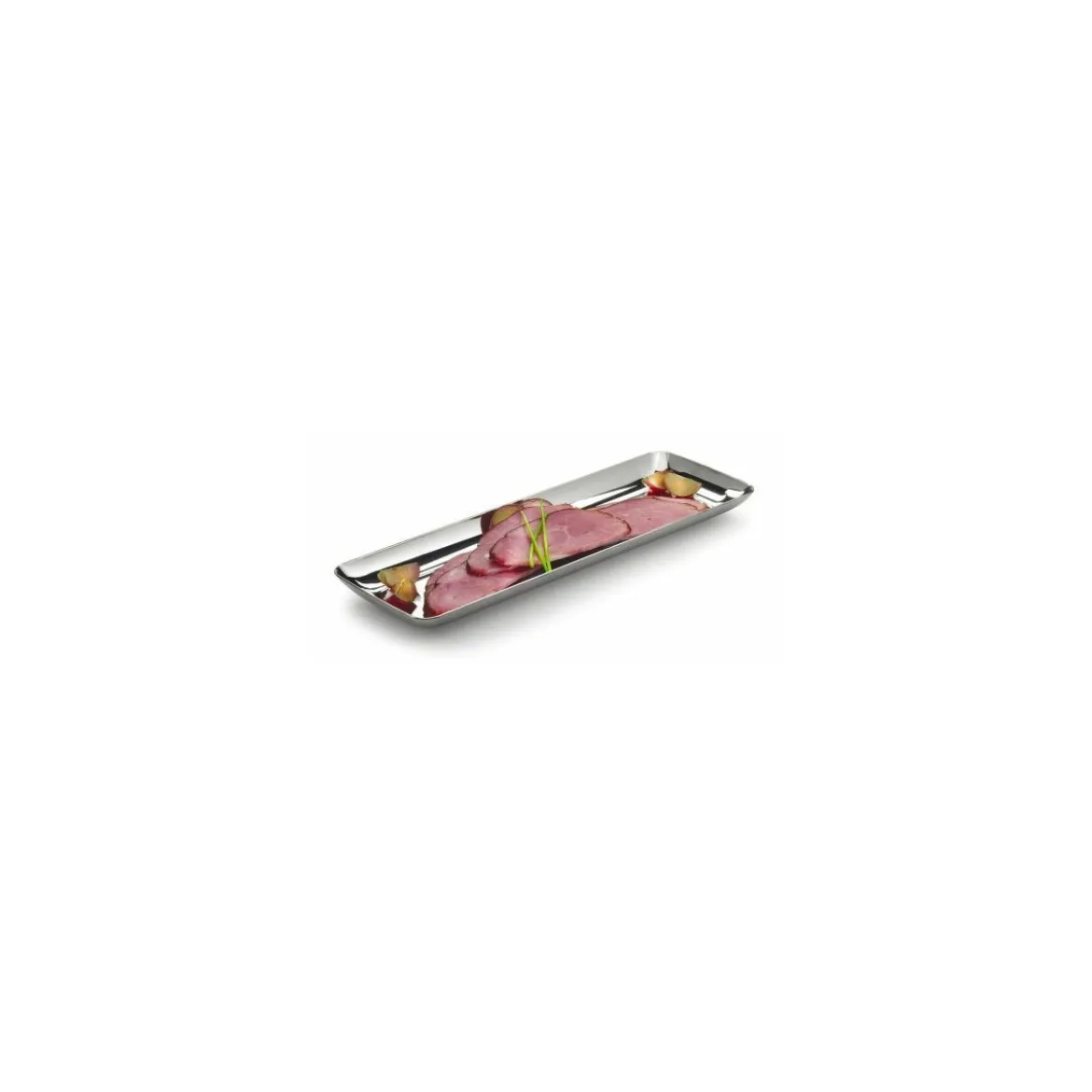 Plateau traiteur rectangulaire métallisé 19 x 6 cm - par 20
