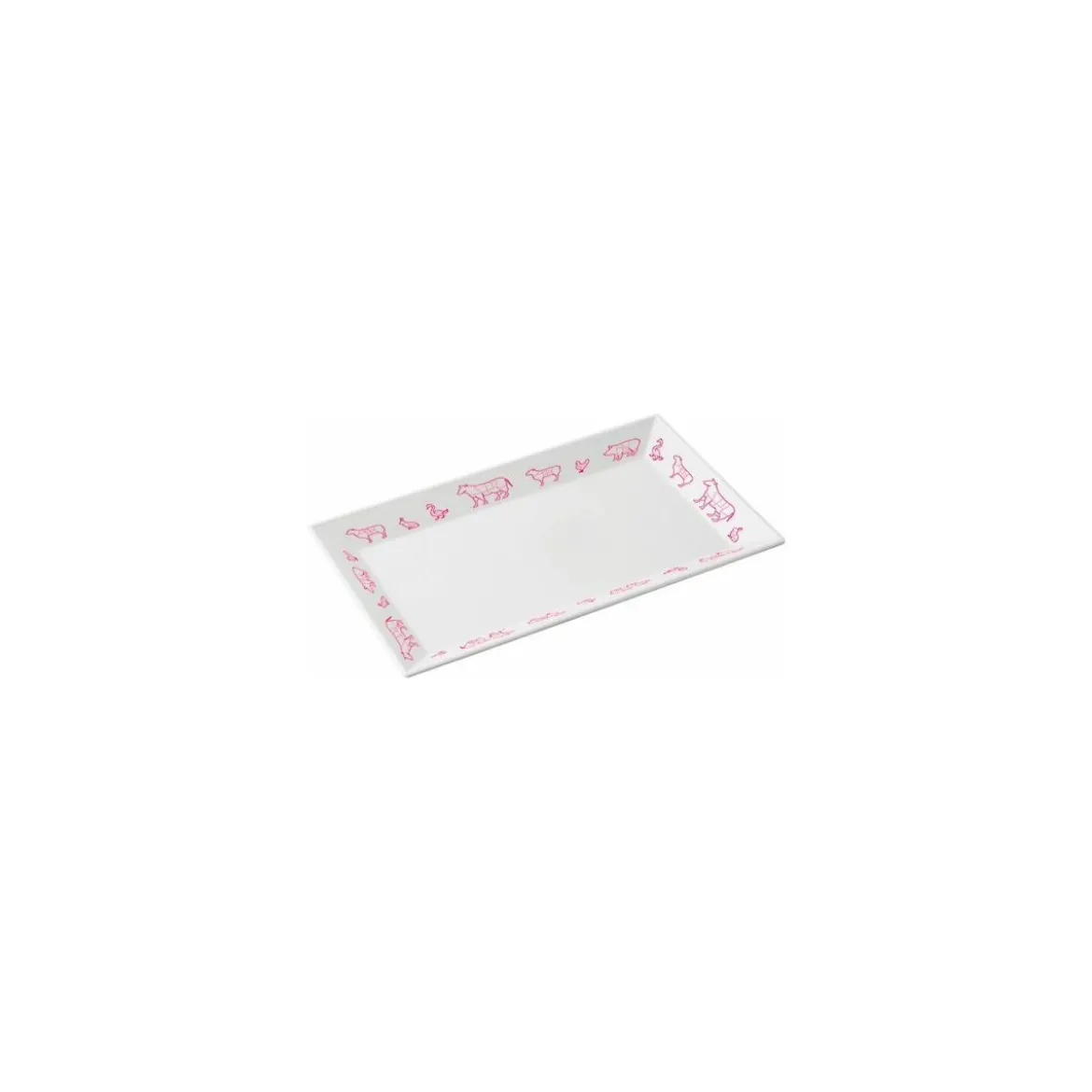 Plat glacière mélamine pièce du boucher 29 x 19 x 2 cm