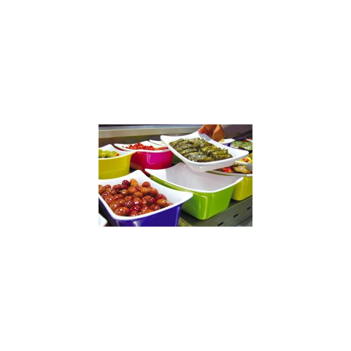 Plat mélamine Fleur Crock Bleu/Blanc GN 1/4