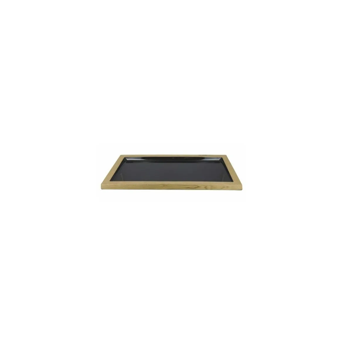 Plat mélamine noir bord bois 42 x 23 x 2,1 cm