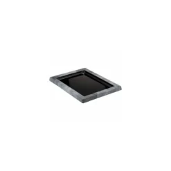 Plat mélamine noir bord gris 28 x 21 x 2,1 cm