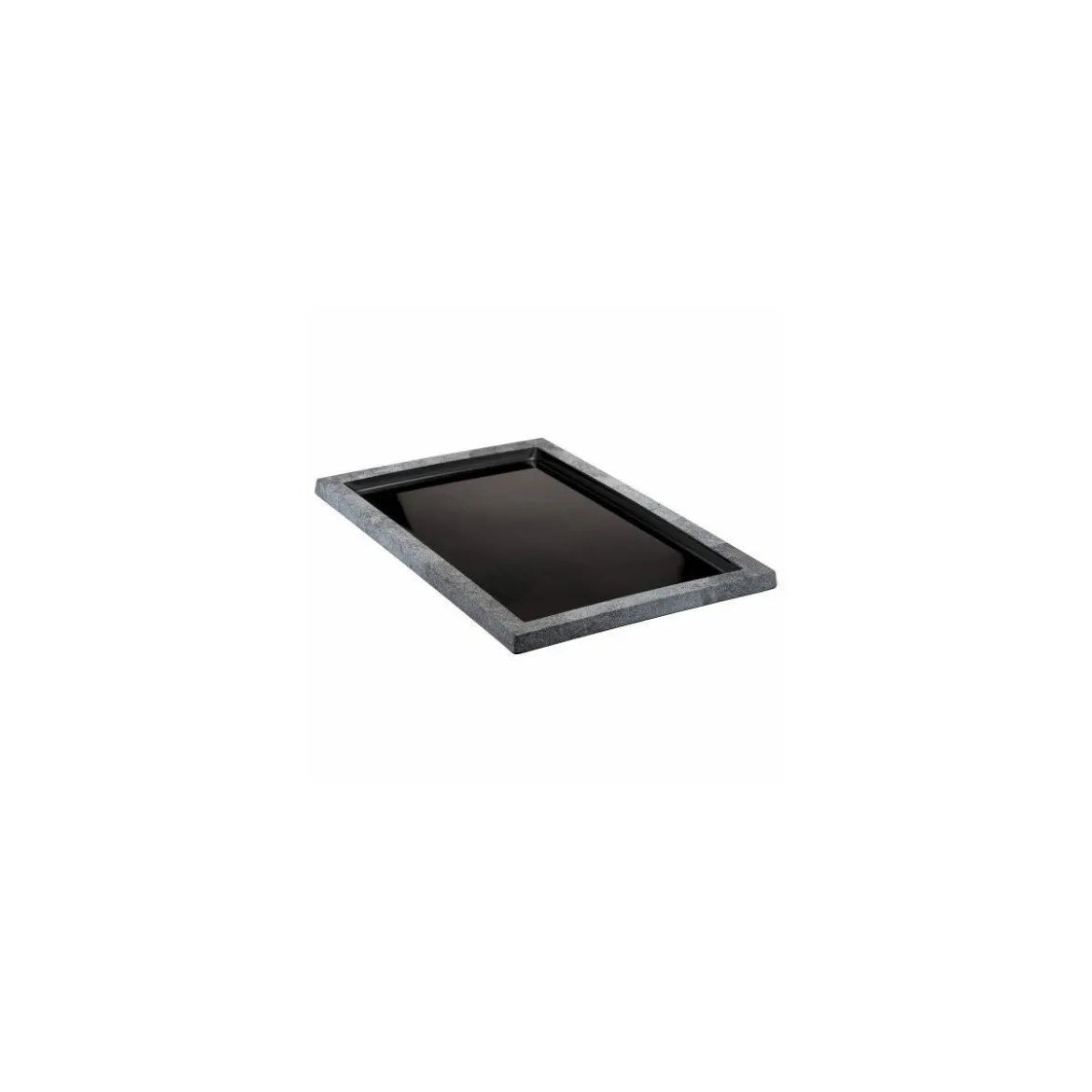 Plat mélamine noir bord gris 42 x 28 x 2,1 cm